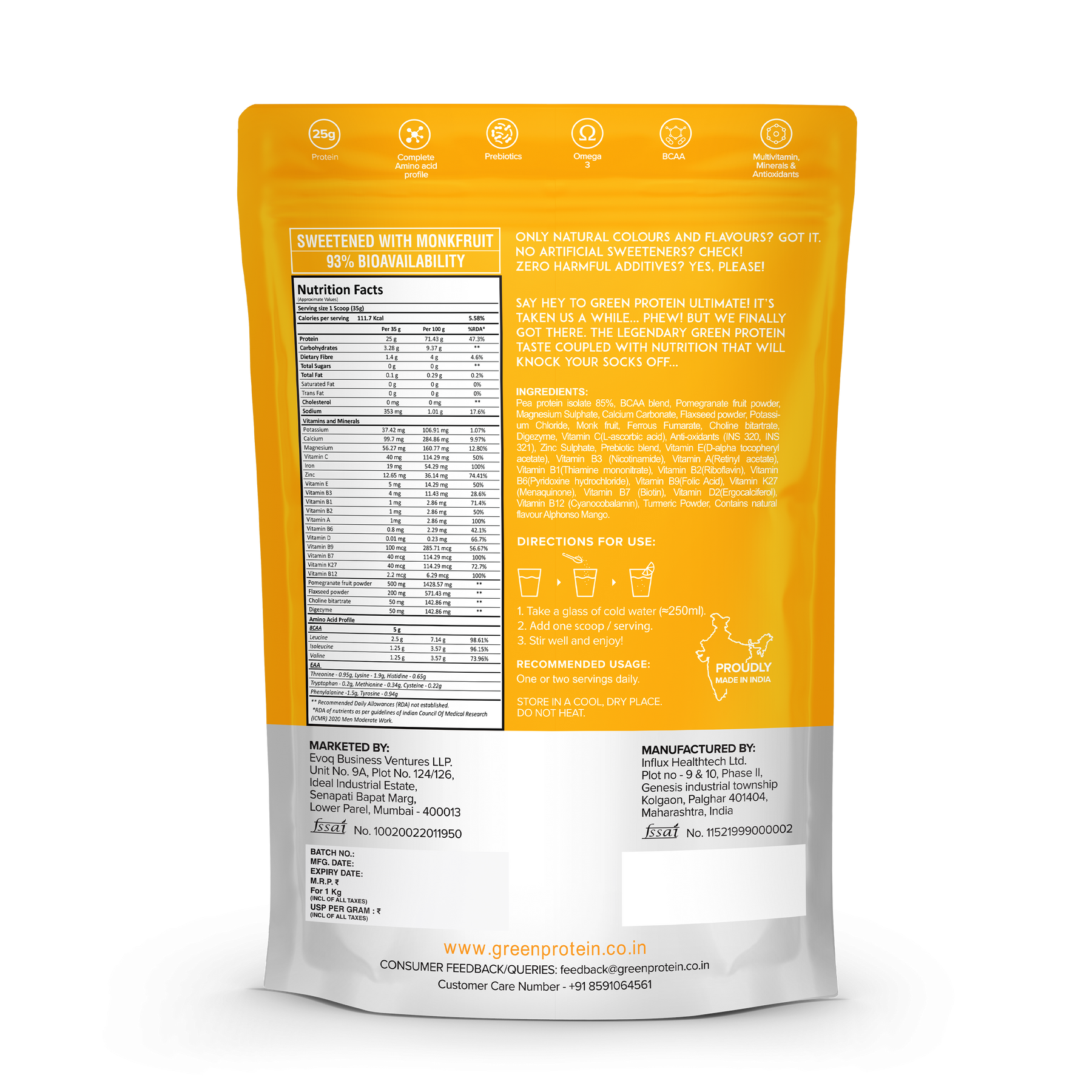 Alphonso 25g Plant Protein - Pack of 1kg - Ultimate