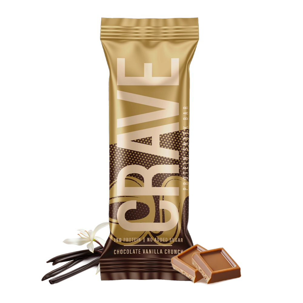 Chocolate Vanilla Crunch Bar 15g Plant Protein - Pack of 8 - Crave