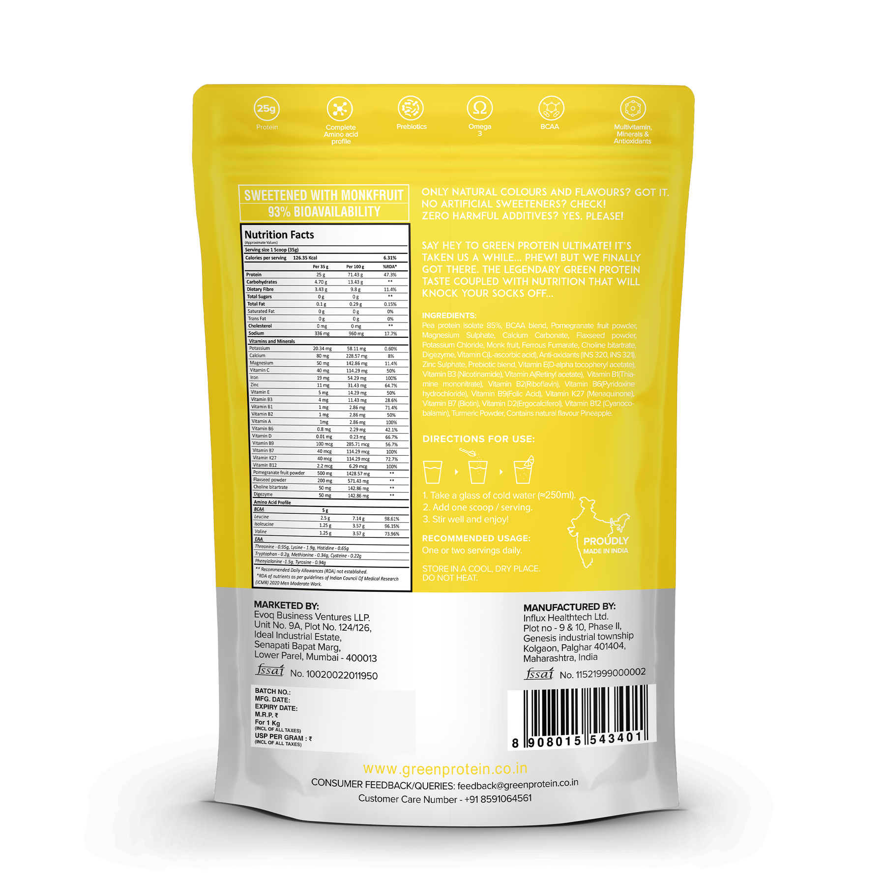 Pineapple 25g Plant Protein - Pack of 1kg - Ultimate