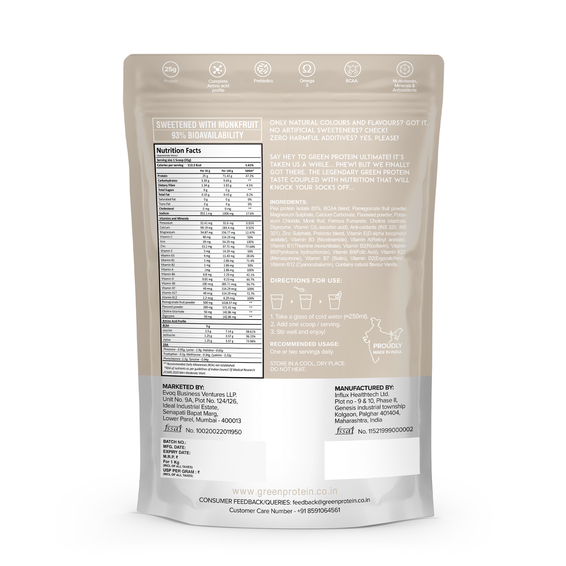 Vanilla 25g Plant Protein - Pack of 1kg - Ultimate