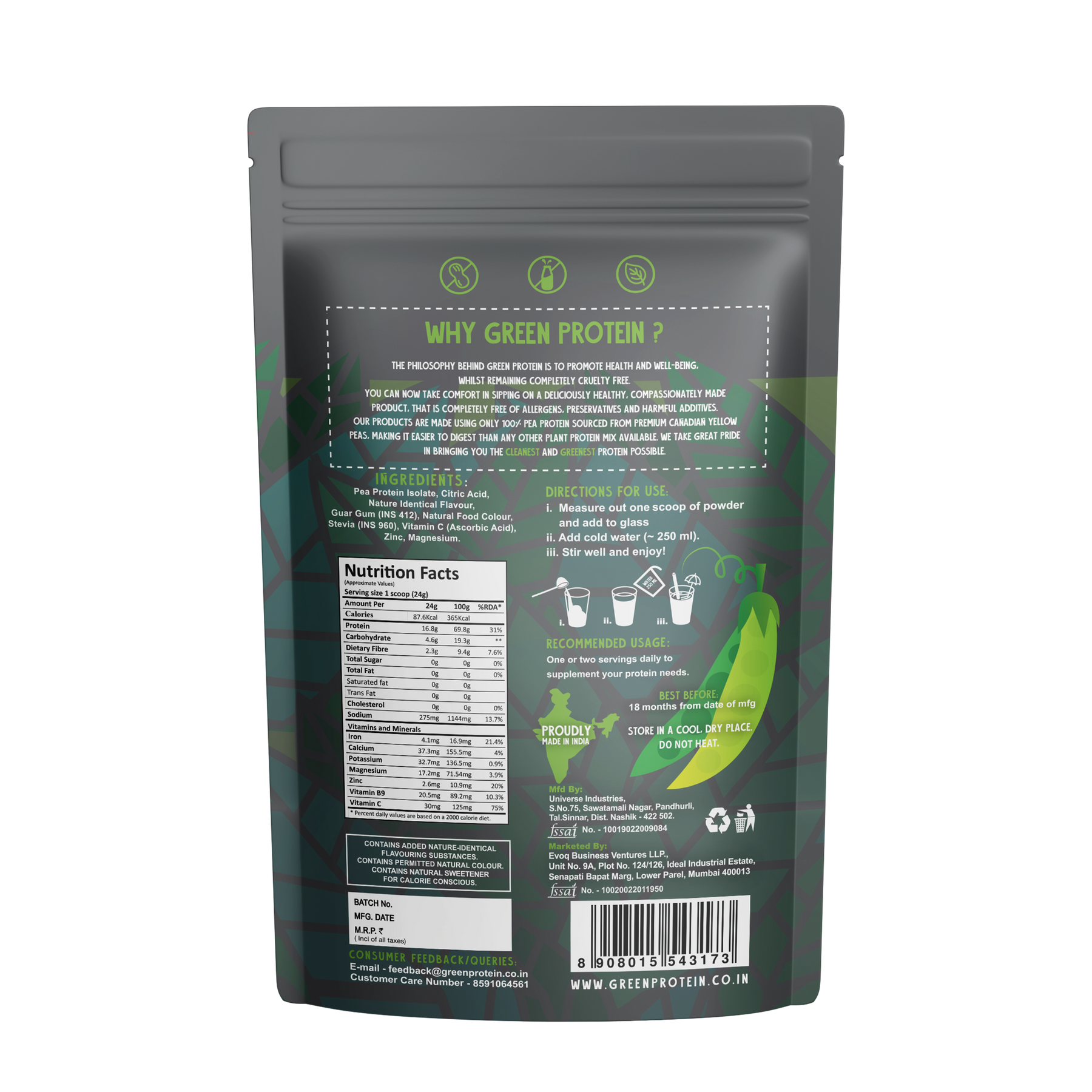 Tangy Orange 15g Plant Protein - Pack of 1kg - Regular