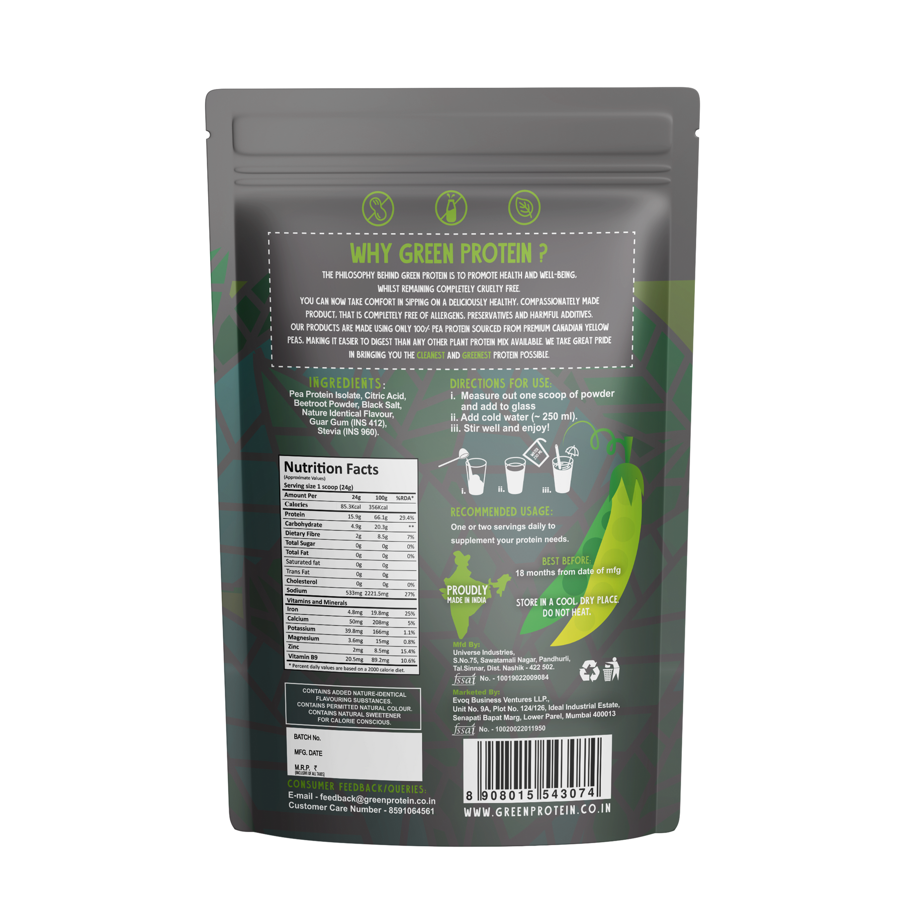 Watermelon 15g Plant Protein - Pack of 500g - Regular