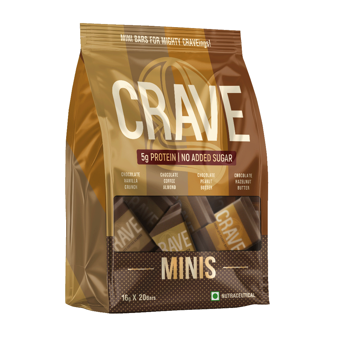 Crave Minis Assorted Bars | 5g Plant Protein | Pack Of 20