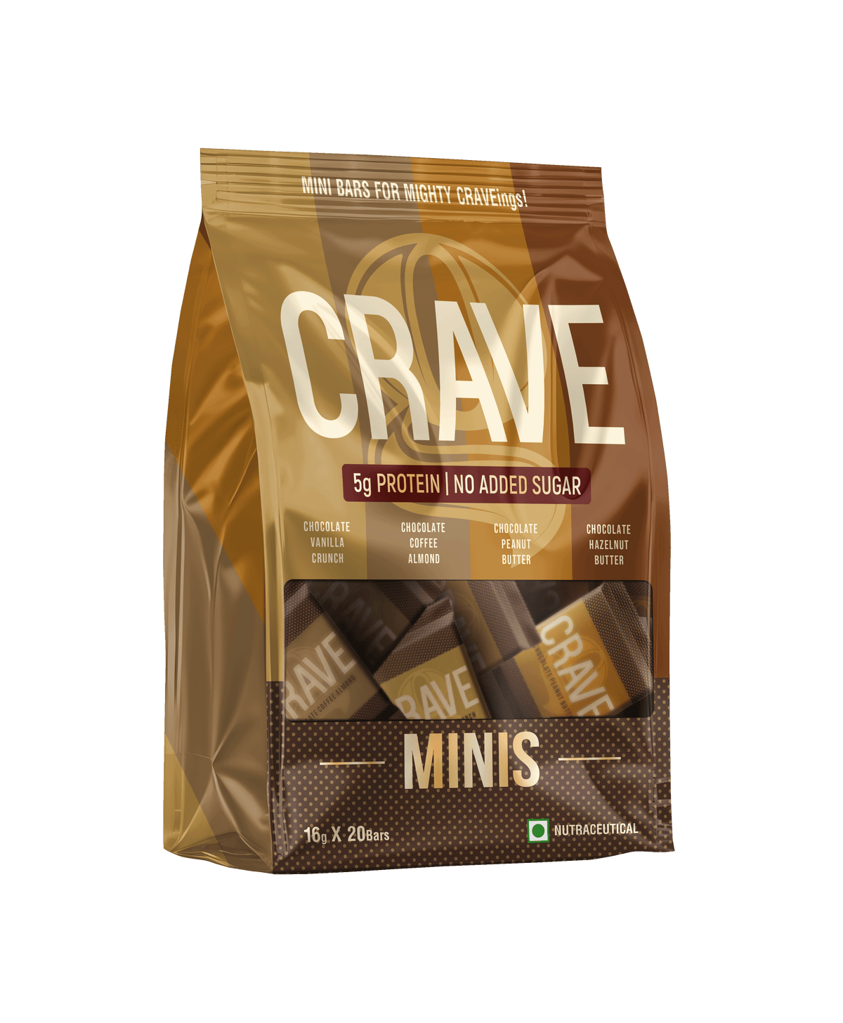 Crave Minis Assorted Bars | 5g Plant Protein | Pack Of 20