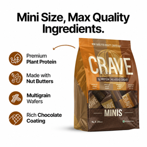 Crave Minis Assorted Bars | 5g Plant Protein | Pack Of 20