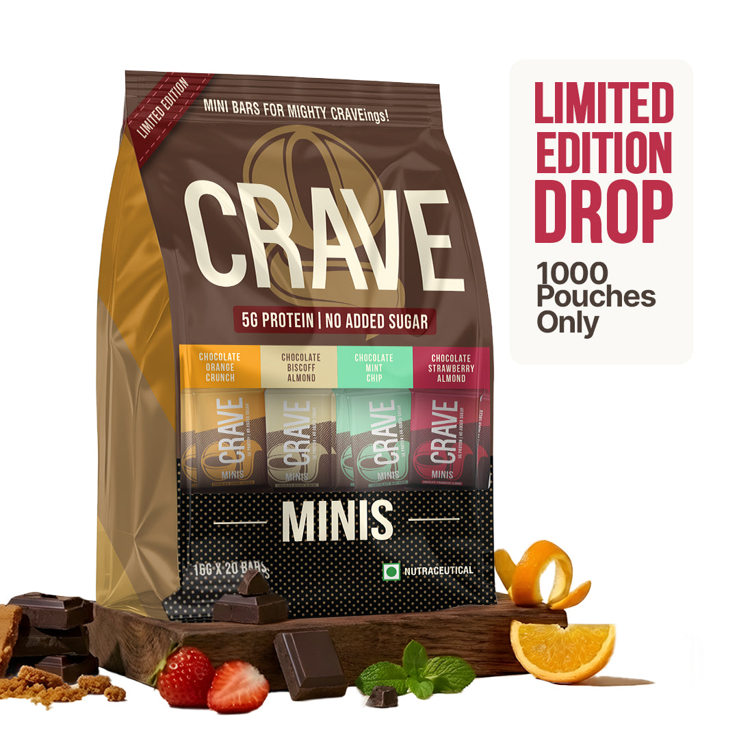 Crave Minis Limited Edition Assorted Bars | 5g Plant Protein | Pack Of 20