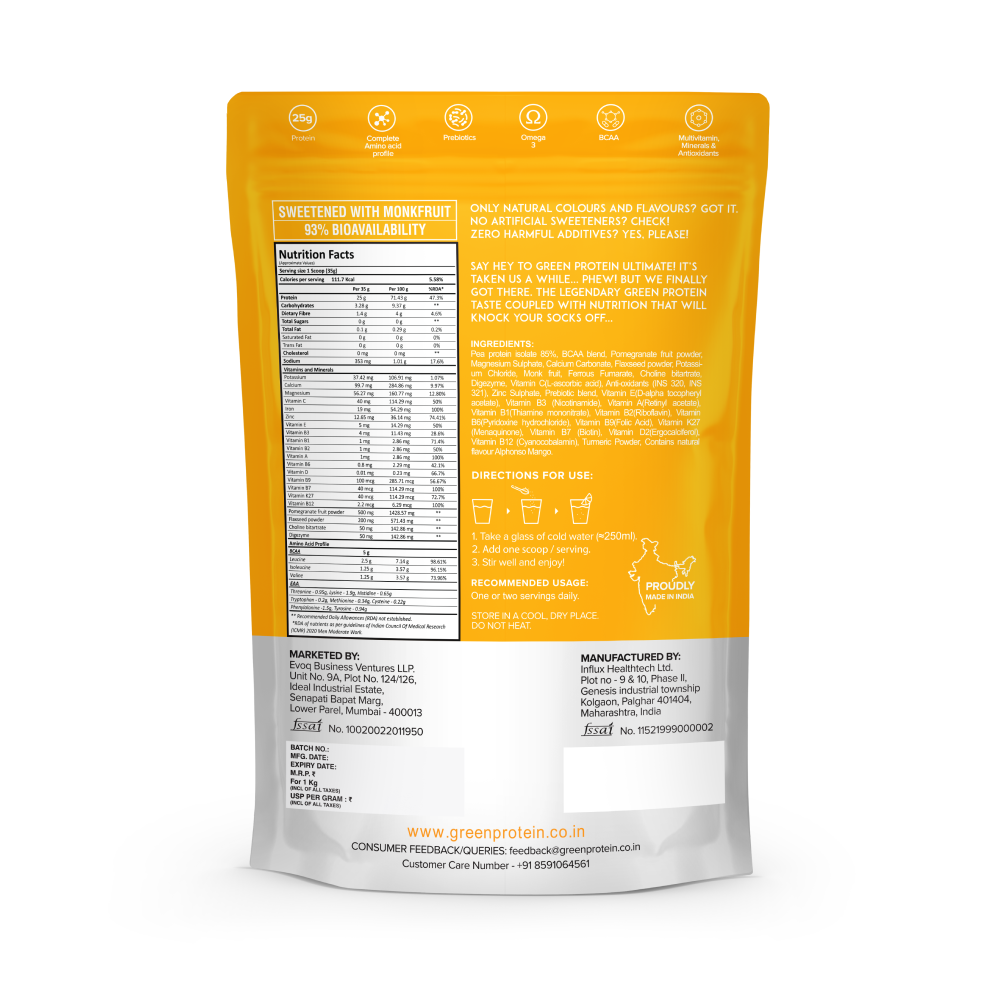 Alphonso 25g Plant Protein - Pack of 1kg - Ultimate